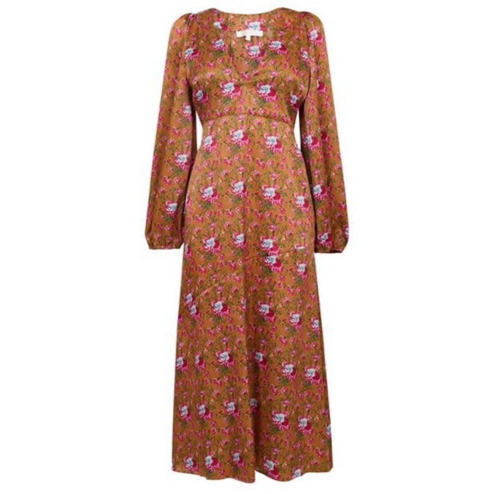 LoveShackFancy Floral Kinnear Midi Dress in Ruby Goldmine NWT Women’s Size 2